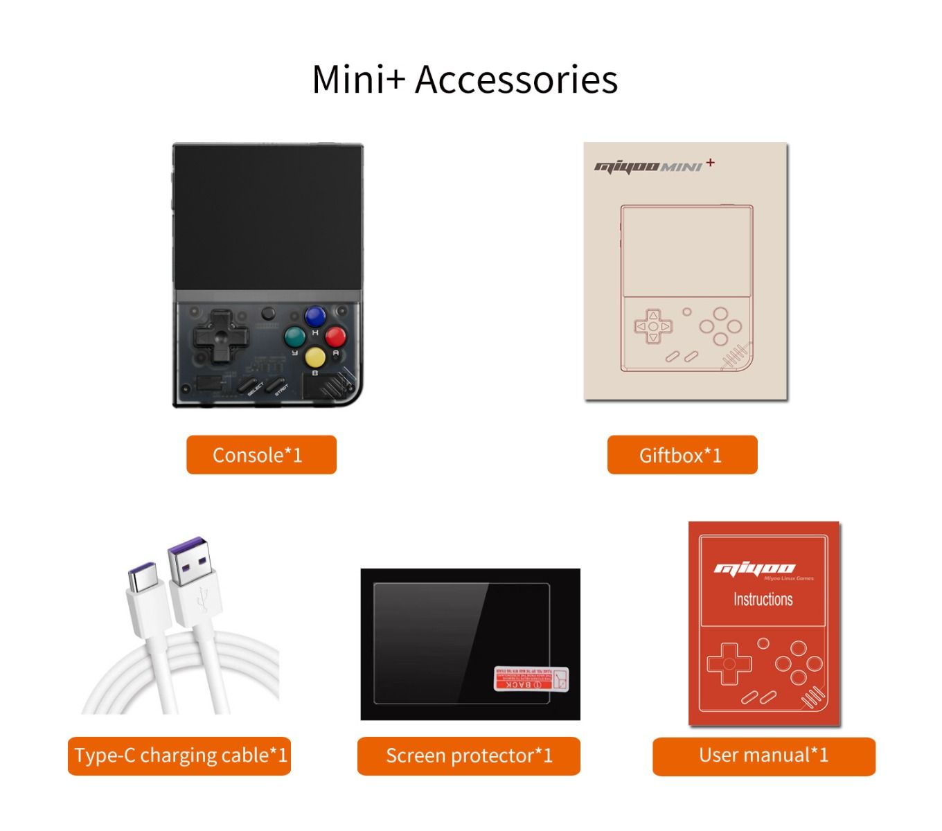 MIYOO Mini Plus Portable Retro Game Console 3.5-inch IPS Screen Lightweight Classic Video Games Compact