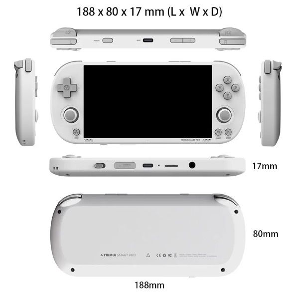 Trimui Smart Pro Vintage Handheld Game Console 4.96 Inch HD IPS Display Portable Gaming Long-Lasting Battery