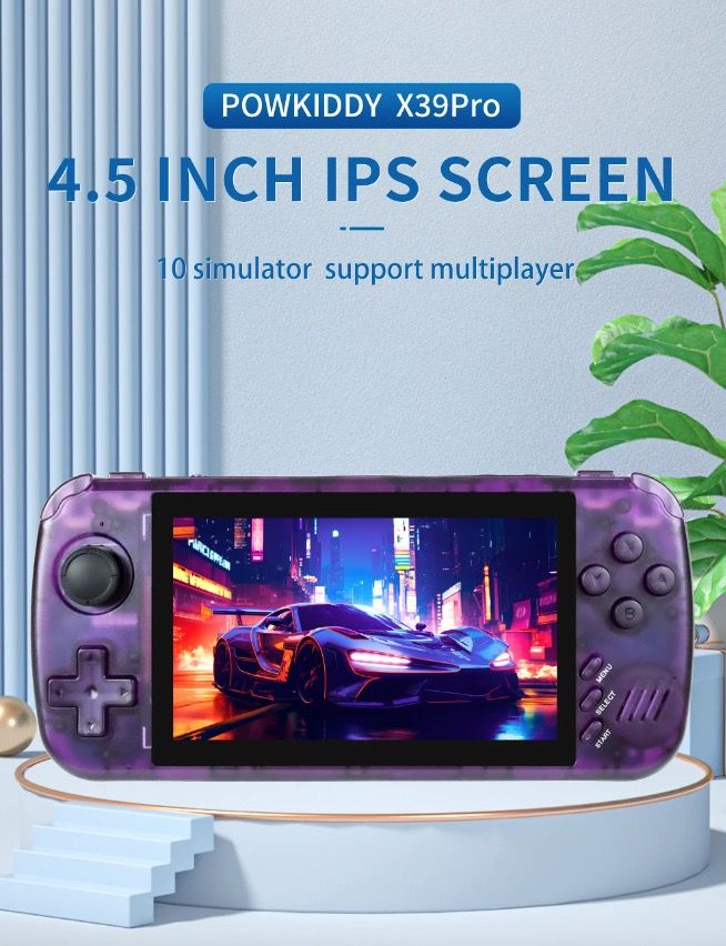 POWKIDDY X39pro Handheld Video Game Console 4.3 Inch IPS Retro Gaming with PS1 Support and HD Output