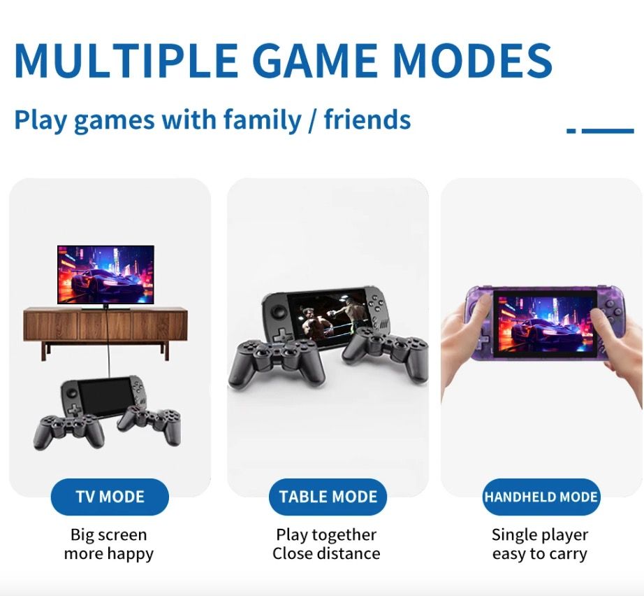 POWKIDDY X39pro Handheld Video Game Console 4.3 Inch IPS Retro Gaming with PS1 Support and HD Output